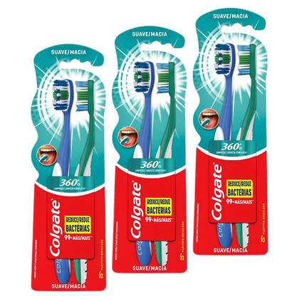 Imagem de Kit 3un Escova Dental 360 Macia 2 Unidades - Colgate