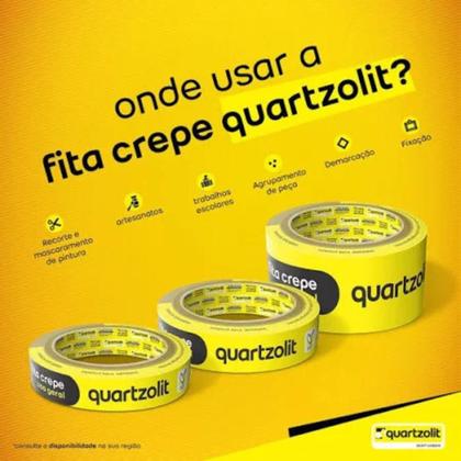 Imagem de Kit 3un Fita Crepe Pintura Uso Geral Branco Quartzolit Tamanhos