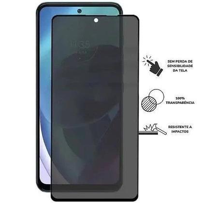 Imagem de Kit 3UN Película 3D de Vidro Privacidade + 1UN Capa Transparente Anti Shock para Moto G54 5G
