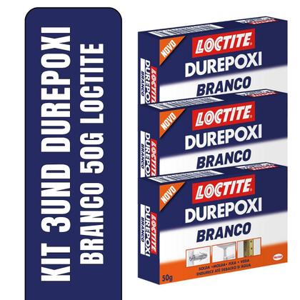 Imagem de Kit 3und Durepoxi Branco Metal Veda Solda Molda 50g Loctite