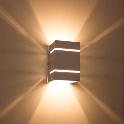 Imagem de kit 3x Arandela Preta + LED 5W 3000K luminária Externa Parede Muro  2 Focos Frisos Fachos St327