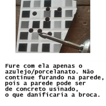 Imagem de Kit 3x broca 6mm furar porcelanato cerâmica vidro