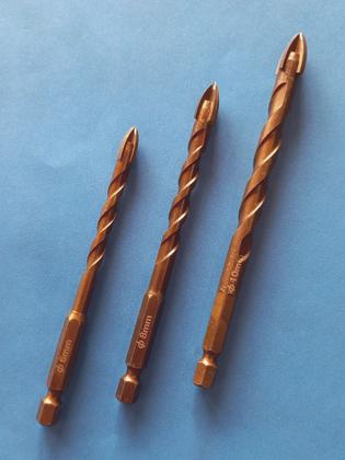 Imagem de Kit 3x broca furar porcelanato azulejo cerâmica vidro 6  8 e 10mm