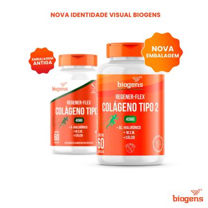 Imagem de Kit 3x Colágeno Tipo 2 Regener Flex 40mg Ácido Hialurônico M.S.M Cálcio 180 Caps Bigens