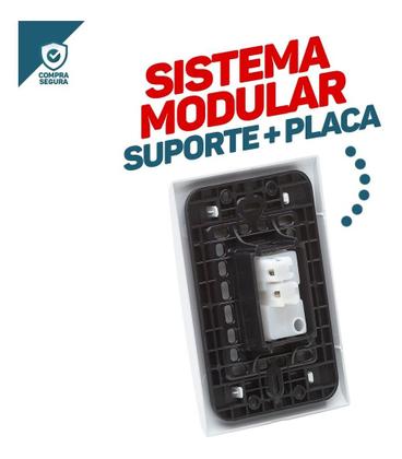 Imagem de Kit 3x - Conjunto 4x2 Vertical + Interruptor Paralelo