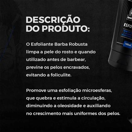 Imagem de Kit 3X Esfoliante Masculino Para Rosto 100Ml Barba Robusta