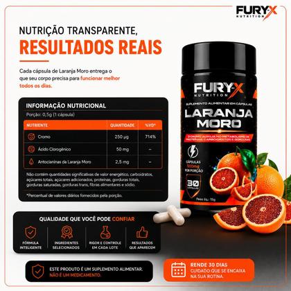 Imagem de Kit 3x Extrato de Laranja Moro Com Picolinato De Cromo e Café Verde Furyx