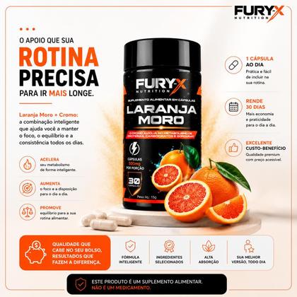 Imagem de Kit 3x Extrato de Laranja Moro Com Picolinato De Cromo e Café Verde Furyx