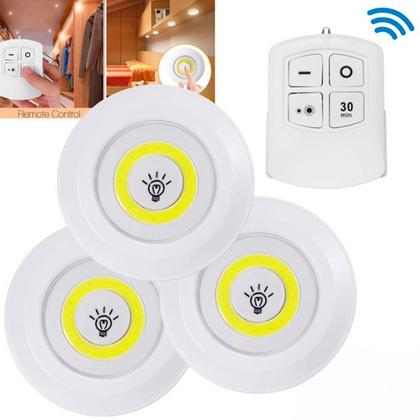 Imagem de Kit 3x Lâmpada Luminária Led Spot Sem Fio Controle