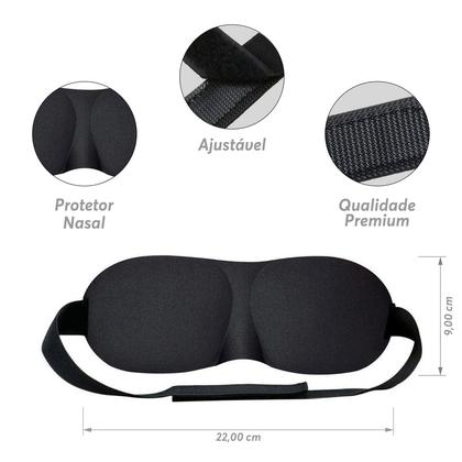 Imagem de Kit 3x Máscara Tapa Olhos Para Dormir 3D Unissex Blackout Confortável Viajar Relaxar Repouso