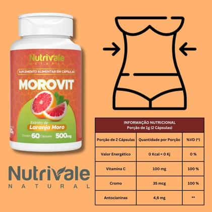 Imagem de Kit 3x Morovit Extrato de Laranja Moro 60 Cápsulas Nutrivale