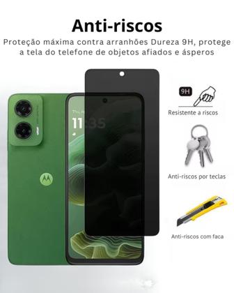 Imagem de Kit 3x Película Privacidade 3D Para Moto G35 Vidro Temperado 9D