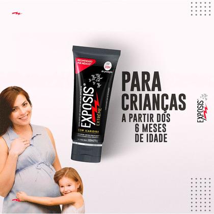 Imagem de Kit 3x Repelente de Insetos Exposis Extreme Com Icaridina Uso Adulto e Infantil 100ml/94g Gel