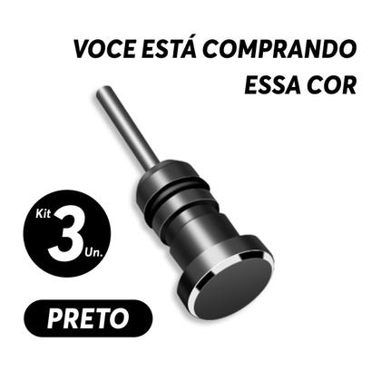 Imagem de Kit 3x Tampa Tampinha Protetora Anti Poeira Sujeira Entrada Saída P2 P3 3,5mm Fone e Microfone Plug Conector Adaptador