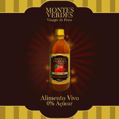 Imagem de Kit 3x Vinagre de Maçã In Natura Zero Açúcar 530ml Montes Verdes