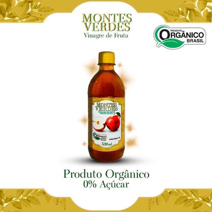 Imagem de Kit 3x Vinagre de Maçã Orgânico Zero Açúcar 530ml Montes Verdes
