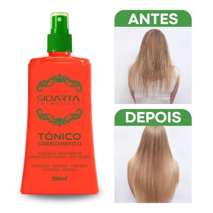 Imagem de Kit 3X3 Crescimento Capilar Tônico Capilar, Shampoo e Condicionador antiqueda e fortalecimento com Biotina, Cenoura, Pimenta e Urtiga.