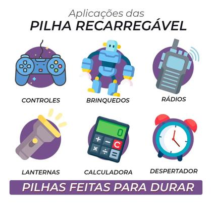 Imagem de kit 4, 8 ou 16 Pilhas Recarregável AAA Palito 1.2v 1000MAH Avant Use