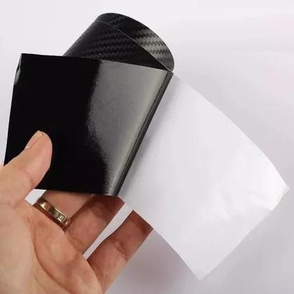Imagem de Kit 4 Adesivo Fibra Carbono 4d Coluna Porta Lateral Soleira