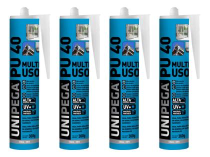 Imagem de Kit 4 Adesivo Pu40 Selante Cola Parabrisa Juntas Metal Vidro