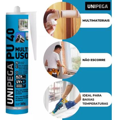 Imagem de Kit 4 Adesivo Pu40 Selante Cola Parabrisa Juntas Metal Vidro