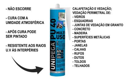 Imagem de Kit 4 Adesivo Pu40 Selante Cola Parabrisa Juntas Metal Vidro