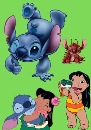 Imagem de Kit 4 Adesivos Encapar Caderno Espiral Lilo e Stitch