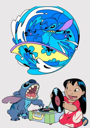 Imagem de Kit 4 Adesivos Encapar Caderno Espiral Lilo e Stitch