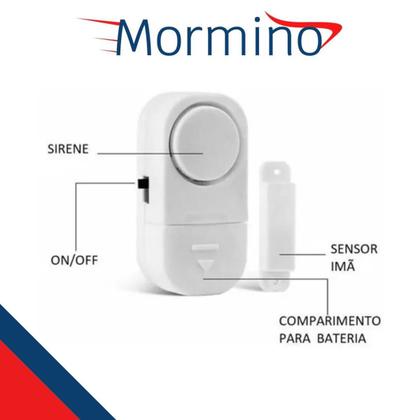 Imagem de KIT 4 Alarme Sonoro Contra Invasão Residencial C/12 Baterias