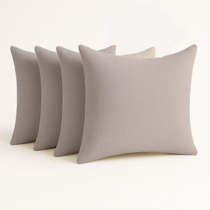 Imagem de Kit 4 Almofadas Cheia Veludo Macio Premium Decorativa 45x45 Areia