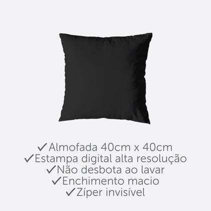 Imagem de Kit 4 Almofadas Cheias 40cm x 40cm Decorativas Estampadas Digital com Refil Sala com Zíper