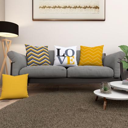 Imagem de Kit 4 Almofadas Cheias 40cm x 40cm Modernas Decorativas Estampadas Digital Sala Sofá Quarto