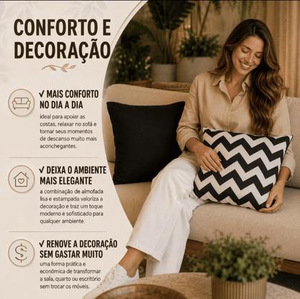 Imagem de Kit 4 Almofadas Cheias Lindas Quarto Sala Sofá Com Refil