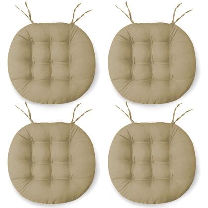 Imagem de Kit 4 Almofadas Decorativa Futton Assento De Cadeira Sofa C/ Fitas De Amarrar 40x40CM