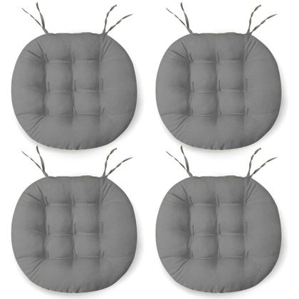Imagem de Kit 4 Almofadas Decorativa Futton Assento De Cadeira Sofa C/ Fitas De Amarrar 40x40CM