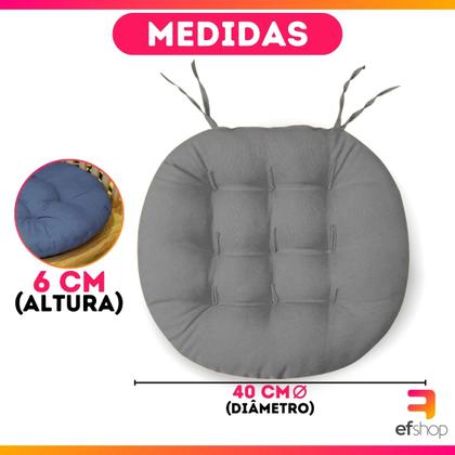 Imagem de Kit 4 Almofadas Decorativa Futton Assento De Cadeira Sofa C/ Fitas De Amarrar 40x40CM