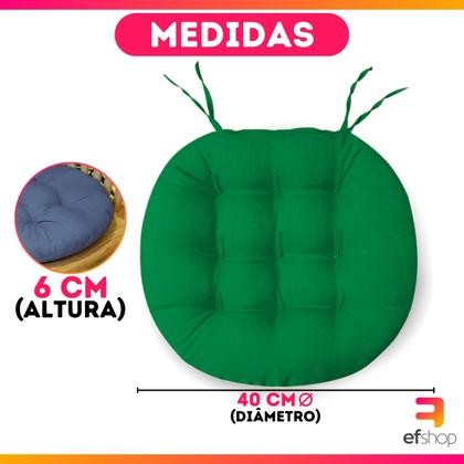 Imagem de Kit 4 Almofadas Decorativa Futton Assento De Cadeira Sofa C/ Fitas De Amarrar 40x40CM