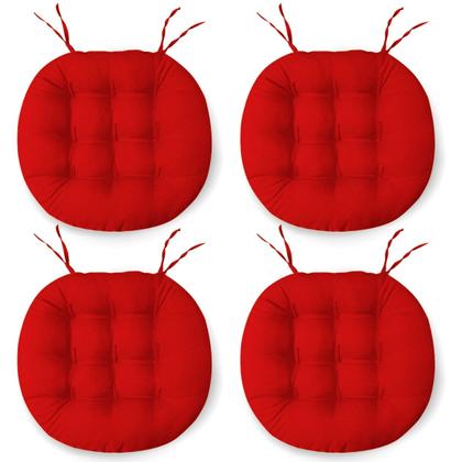 Imagem de Kit 4 Almofadas Decorativa Futton Assento De Cadeira Sofa C/ Fitas De Amarrar 40x40CM