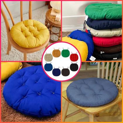 Imagem de Kit 4 Almofadas Decorativa Futton Assento De Cadeira Sofa C/ Fitas De Amarrar 40x40CM