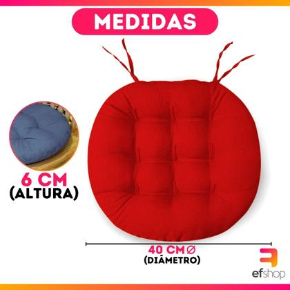 Imagem de Kit 4 Almofadas Decorativa Futton Assento De Cadeira Sofa C/ Fitas De Amarrar 40x40CM
