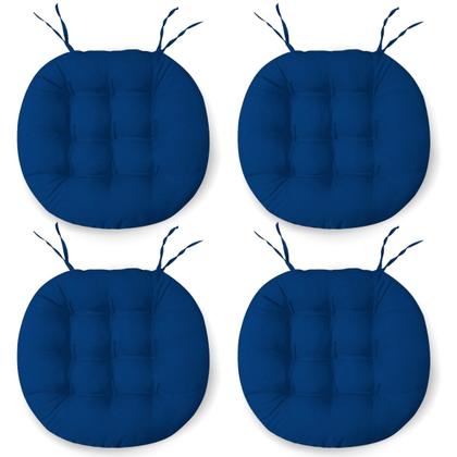 Imagem de Kit 4 Almofadas Futton Assento De Cadeira Sofa Confortavel Macio Futton C/ Fitas De Amarrar 40x40CM