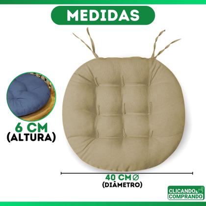 Imagem de Kit 4 Almofadas Futton Assento De Cadeira Sofa Confortavel Macio Futton C/ Fitas De Amarrar 40x40CM
