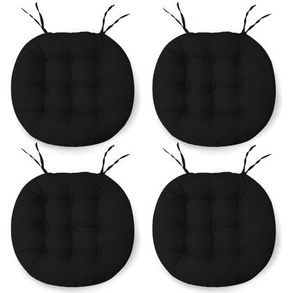 Imagem de Kit 4 Almofadas Futton Assento De Cadeira Sofa Confortavel Macio Futton C/ Fitas De Amarrar 40x40CM