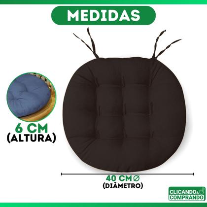 Imagem de Kit 4 Almofadas Futton Assento De Cadeira Sofa Confortavel Macio Futton C/ Fitas De Amarrar 40x40CM