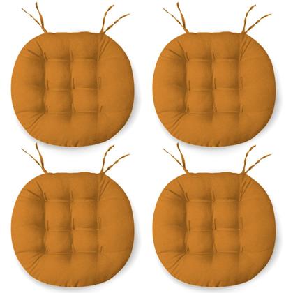 Imagem de Kit 4 Almofadas Futton Assento De Cadeira Sofa Confortavel Macio Futton C/ Fitas De Amarrar 40x40CM