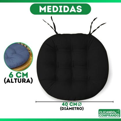 Imagem de Kit 4 Almofadas Futton Assento De Cadeira Sofa Confortavel Macio Futton C/ Fitas De Amarrar 40x40CM