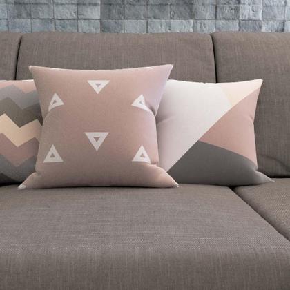 Imagem de Kit 4 Almofadas Geométricas E Decorativas Marrom/Bege 40X40