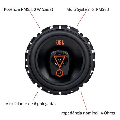 Imagem de Kit 4 Alto Falantes 6" Jbl 6trms80 Triaxial 80w Rms 4 Ohms