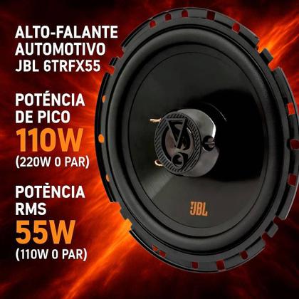 Imagem de Kit 4 Alto Falantes 6 polegadas JBL 6TRFX55 220w Triaxial Preto