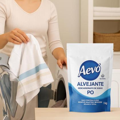 Imagem de Kit 4 Alvejante Aevó 1kg Sem Cloro Roupas Brancas